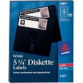Avery Diskette & Zip Disk Laser/Inkjet Media Label, 5.25Dia., White, 12 Labels/Sheet, 70 Sheets/Pack (5197)