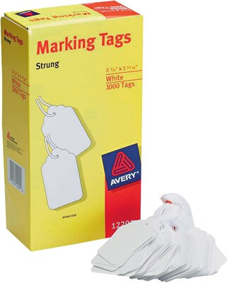 Avery® White Marking Tags, 2 3/4" x 1 11/16", 1,000/Box