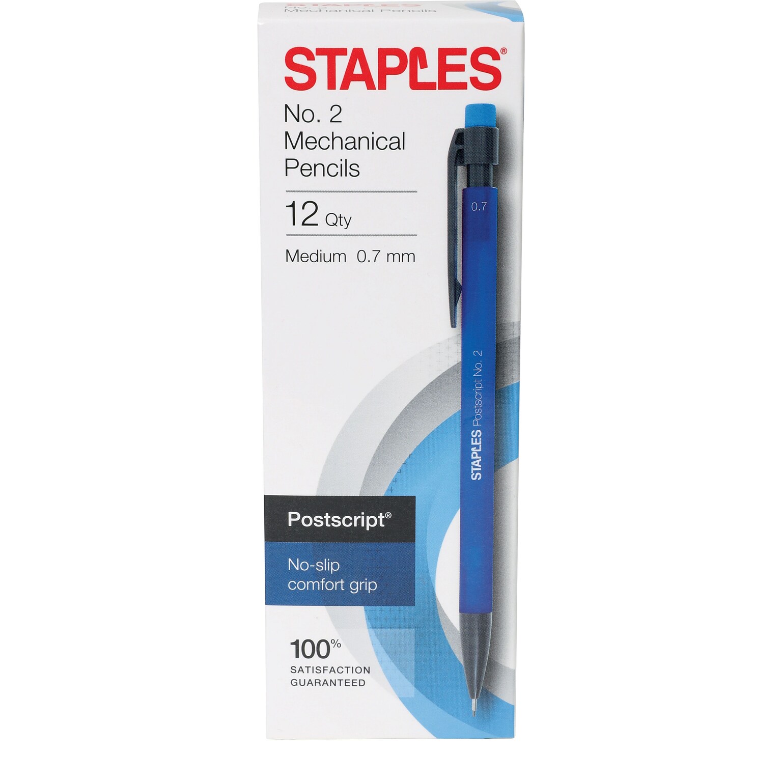 Staples® Postscript™ Mechanical Pencils, 0.7mm, 2 Medium Lead, Blue