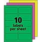 Avery(R) High Visibility Shipping Labels 05964, Neon Assorted, 2" x 4", Pack of 1000