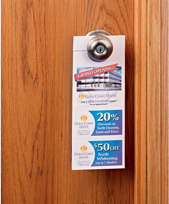  Avery Door Hanger with Tear-Away Cards, Matte White, 4.25 x 11  inches, Pack of 80 (16150) : Business Card Stock : Office Products
