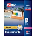 Avery® Clean Edge® Printable Color/Laser Business Cards, 2x 3.5, White, 400/Box (05877)