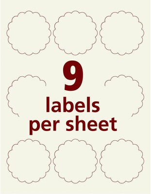 Avery Laser/Inkjet Specialty Label, 2 1/2", Gray/Silver, 8 Labels/Sheet, 8 Sheets/Pack (22836)
