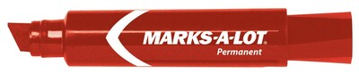 Avery Marks A Lot Jumbo Tank Permanent Marker, Chisel Tip, Red (24147)
