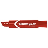 Avery Marks-A-Lot Jumbo Desk-Style Permanent Marker, Chisel Tip, Red (24147)