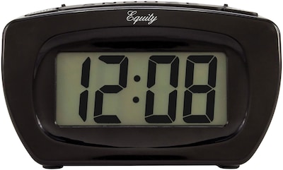 Equity by La Crosse Super Loud Digital 1 Inch LCD Alarm Clock, Black (31015)