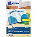 Avery Fold-Out Binder Pockets, Assorted, 5 1/2 x 8 1/2, 3/Pk