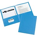 Avery Two-Pocket Folders, 8.5 x 11, Light Blue, 25/Box (47986)