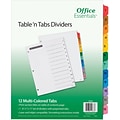 Avery Office Essentials Table n Tabs Numeric Paper Dividers, 12 Tabs, Multicolor (11673)