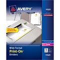 Avery Print-On Wide Format Blank Divider, 5-Tab, White, 5/Set (11525)