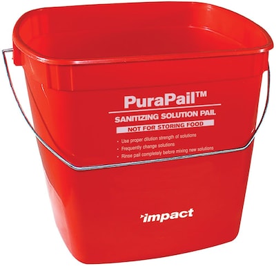 PuraPail Sanitizing Bucket, 6 Quarts, Red (5506-6S)