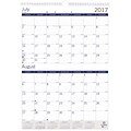 2017-2018 Blueline® DuraGlobe™ Academic Monthly Wall Calendar, 12 x 17 (CA172203-18)