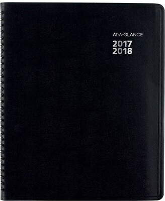 2017-2018 AT-A-GLANCE® 8 x 9 7/8 QuickNotes® Academic Weekly/Monthly Planner, 13 Months, Black (76-11-05-18)
