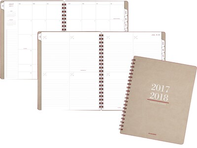 2017-2018 AT-A-GLANCE® 8 3/4 x 11 Collection Academic Weekly/Monthly Planner, 13 Months, Tan/Red (YP104A-0718)
