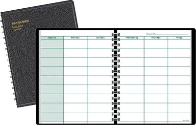 AT-A-GLANCE Teacher's Planner, 8 1/4" x 10 7/8", Weekly Planner, Black (8015505)