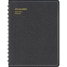AT-A-GLANCE Teachers Planner, 8 1/4 x 10 7/8, Weekly Planner, Black (8015505)