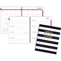 2017-2018 AT-A-GLANCE® 8 1/2 x 11 Striped Academic Weekly/Monthly Planner, 12 Months, Black/White (1027S-905A-18)