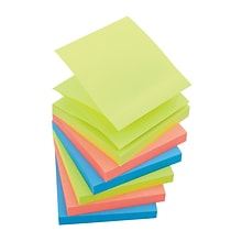 Staples® Stickies™ Pop-Up Notes, Assorted Bright Colors, 3 x 3, 6/Pk, 24 Packs/Ct (S33BRP6C)