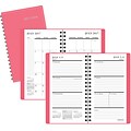 Staples® 2017-2018 Pocket Academic Weekly/Monthly Planner, 14 Months, Coral Red, 3-1/2 x 6-3/8