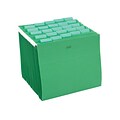 Colored Hanging File Folders, Letter, 5 Tab, Green, 25/Box