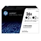 HP 26X Black High Yield Toner Cartridge, 2/Pack (CF226XD), print up to 9000 pages