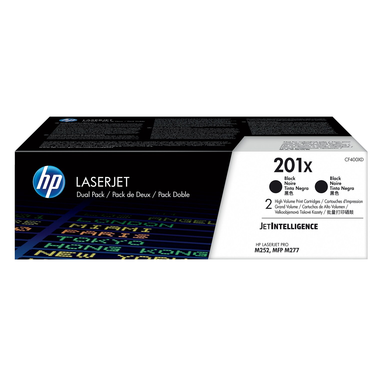 HP 201X Black High Yield Toner Cartridge, 2/Pack   (CF400XD)