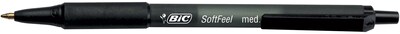 BIC Soft Feel Retractable Ballpoint Pen, Medium Point, Black Ink, 36/Pack (SCSM361BLK)