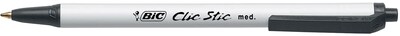 BIC Clic Stic Retractable Ballpoint Pen, Medium Point, 1.0mm, Black Ink, 24/Pack (CSM241-BLK)