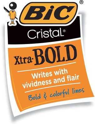 BIC Cristal Ballpoint Stick Pens, Bold Point, Blue Ink, 24/Box ( MSBP241-BLU)