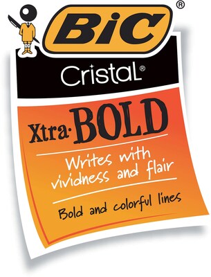 BIC Cristal Ballpoint Stick Pens, Bold Point, Black Ink, 24/Box (MSBP241-BLK)