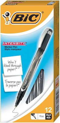 BIC Intensity Fineliner Medium Point Felt Pens - Black, 3 pk