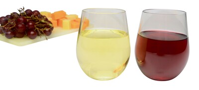 Table Mate Plastic Stemless Wine Glasses, 12 oz., 6/Pack (0211)