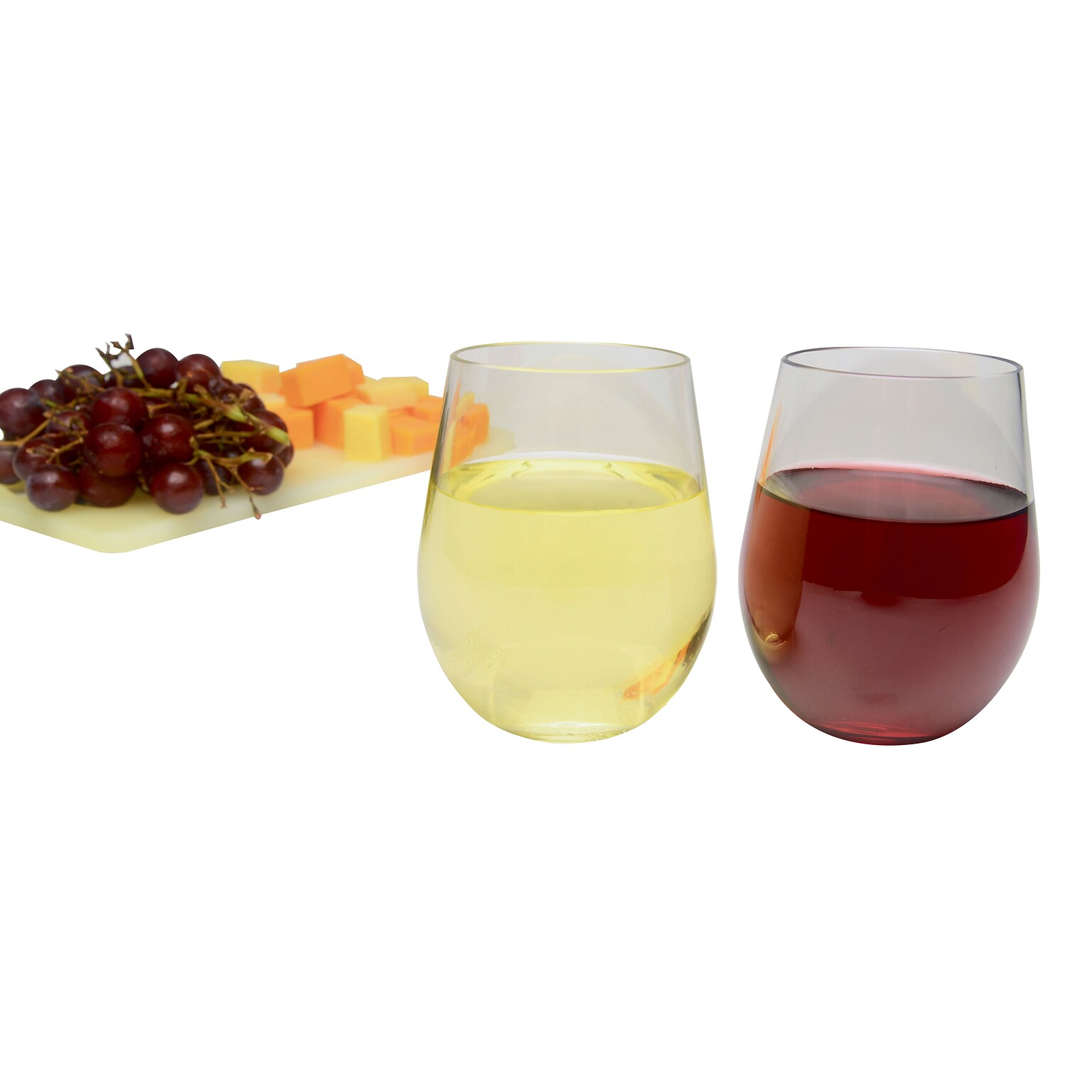 Table Mate Plastic Stemless Wine Glasses, 12 oz., 6/Pack (0211)