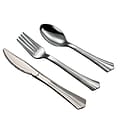 Table Mate Plastic Assorted Cutlery, Medium-Weight, Sterling Silver, 50/Pack (8305A-SV)