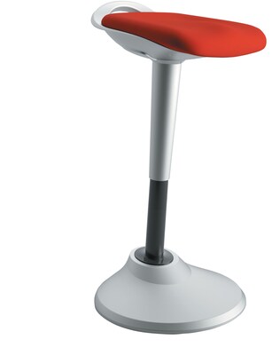 HON Perch Stool, 360-Degree Swivel, Silver Base, Red Fabric (BSXVLPERCHAS42X)