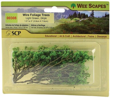 Wee Scapes Architectural Model Trees Wire Foliage Trees (Light Green) 1 1/2 In. - 3 In. 2Pk4 [3Pk]