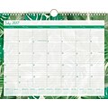 2017-2018 Staples® 14 7/8x11 7/8 Medium Academic Monthly Wall Calendar, 12 Months, Banana Leaf(50738-17)