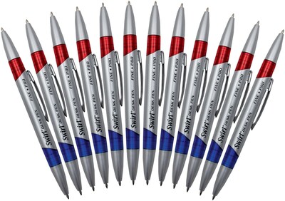 Swirl Ink Pens, Red/Blue Combo, 12 Pack