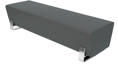 OFM Axis Series Triple Bench with Chrome Frame, Slate Gray, Seat: 71.50 W x 22 D