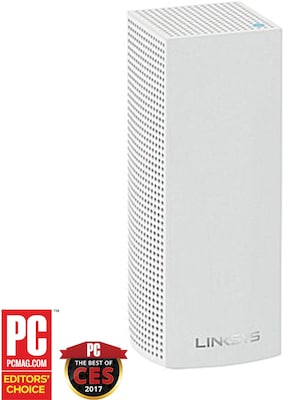 Linksys VELOP Whole Home Mesh Wi-Fi System AC2200 Tri Band Wireless and Ethernet Router, White (WHW0301)