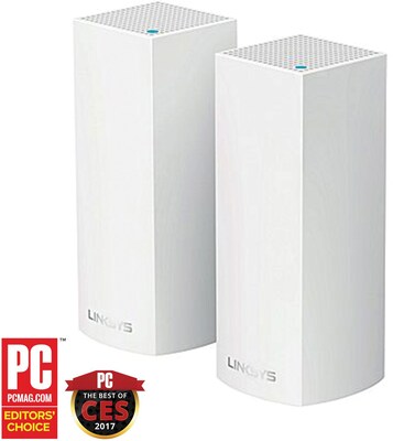 Linksys VELOP Whole Home Mesh Wi-Fi System AC2200 Tri Band Wireless and Ethernet Router, White (WHW0302)