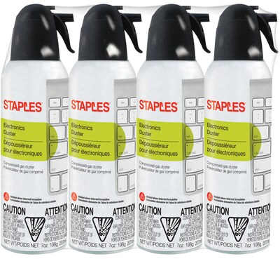Staples Electronics Duster 7oz., 4/Pack