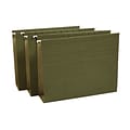 Staples Reinforced Box Bottom Hanging File Folder, 3 Expansion, Letter Size, Standard Green, 25/Box