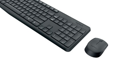 Logitech MK235 USB Wireless Optical Keyboard and Mouse Set, Black (920-007897)