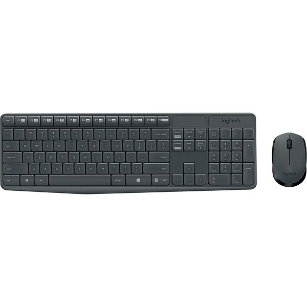 Logitech MK235 USB Wireless Optical Keyboard and Mouse Set, Black (920-007897)