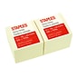 Staples® Stickies Notes, 3" x 3", Yellow, 100 Sheet/Pad, 12 Pads/Pack (STP11556CT)