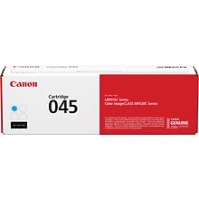 Canon 045 Cyan Standard Yield Toner Cartridge, Prints Up to 1,300 Pages (1241C001)