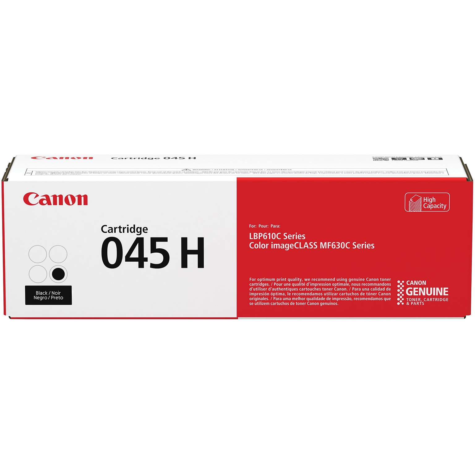 Canon 045 H Black High Yield Toner Cartridge, Prints Up to 2,800 Pages (1246C001)