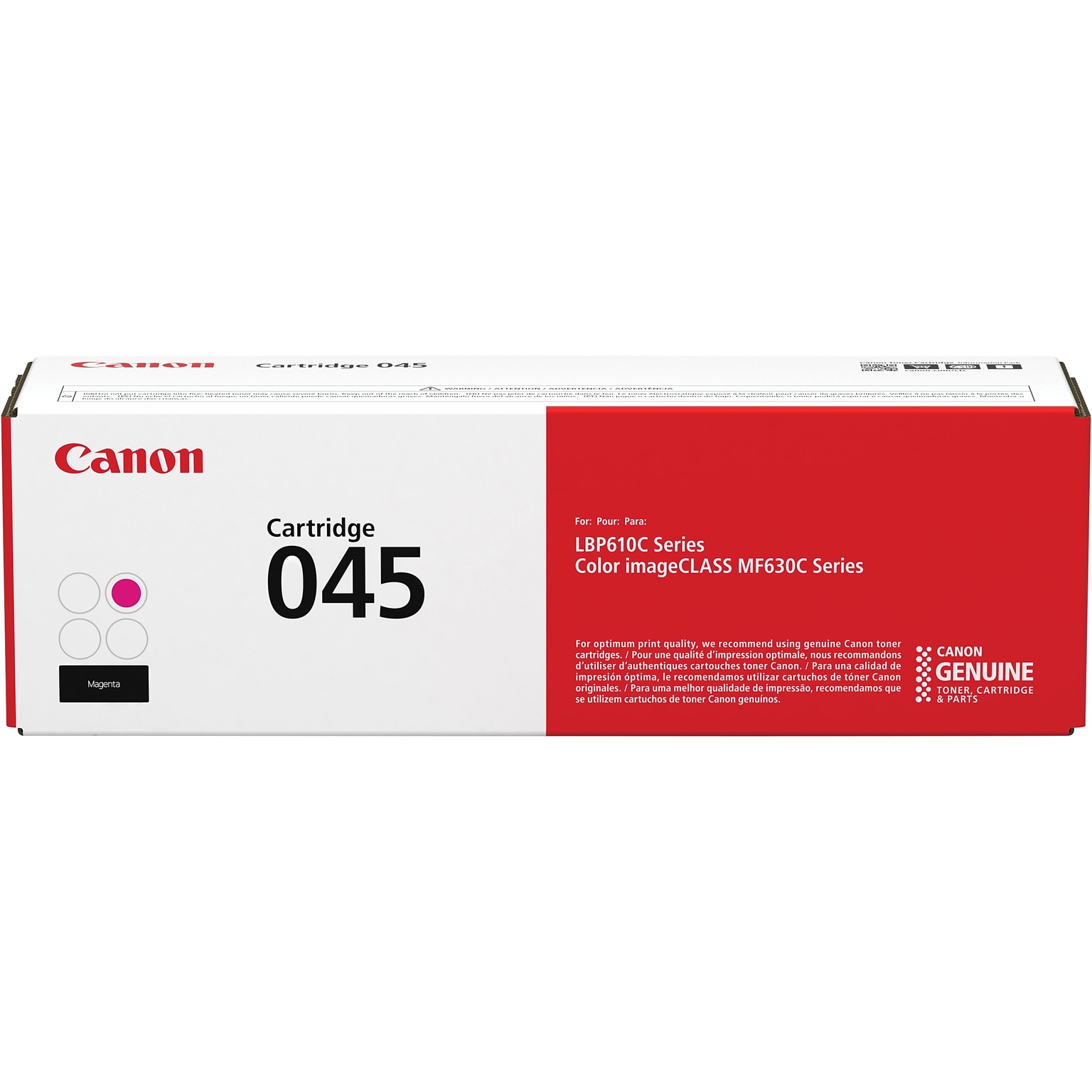 Canon 045 Magenta Standard Yield Toner Cartridge, Prints Up to 1,300 Pages (1240C001)