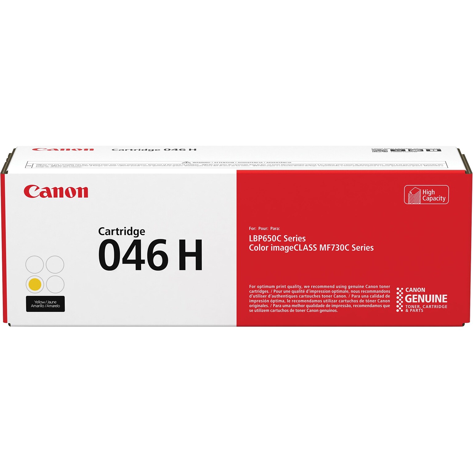 Canon 046 H Yellow High Yield Toner Cartridge, Prints Up to 5,000 Pages (1251C001)